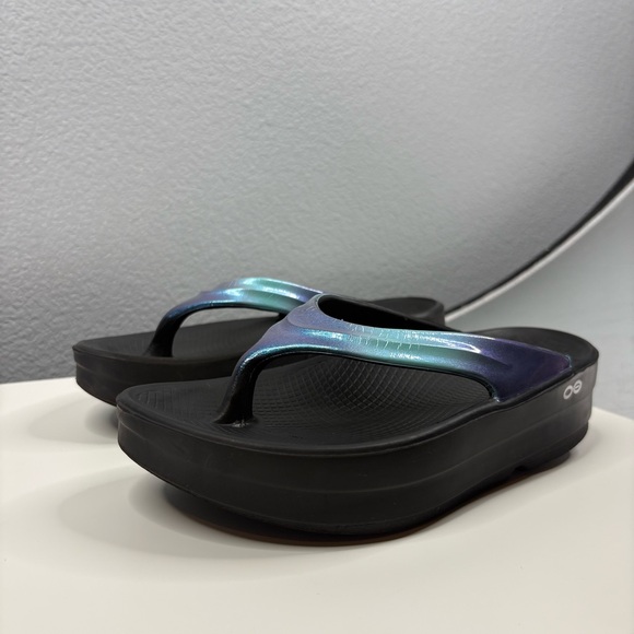 OOFOS OOmega OOlala Luxe Platform Sandal - Atlantis - Picture 3 of 13